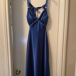 Royal blue satin formal dress. Worn once.